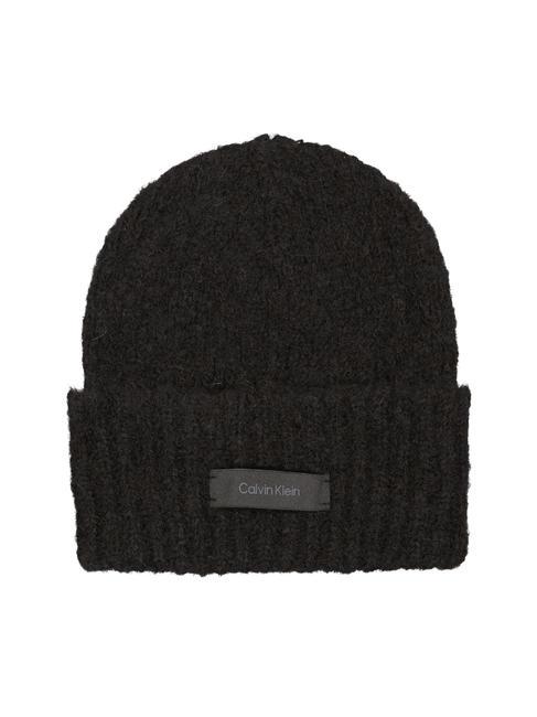 CALVIN KLEIN SATIN LABEL WOOL BLEND Cap ckblack - Hats