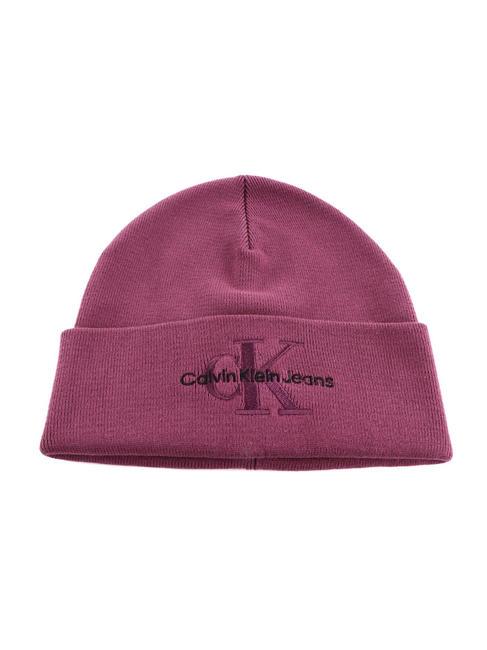 CALVIN KLEIN CK JEANS MONOLOGO EMBRO Cotton hat amaranth - Hats