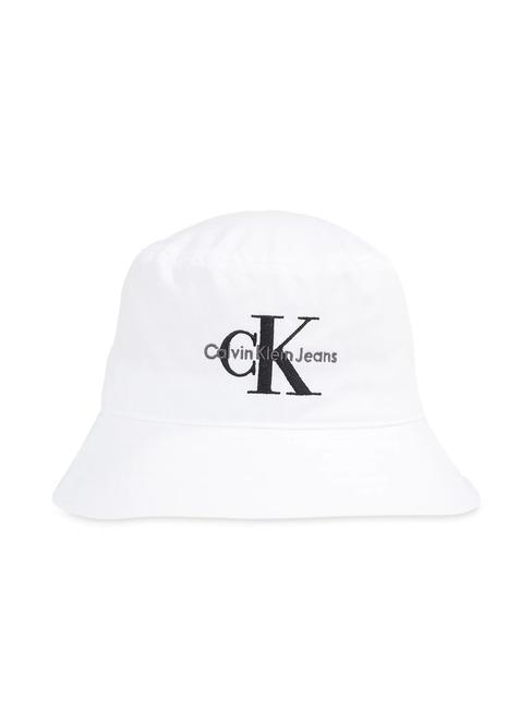 CALVIN KLEIN CK JEANS MONOGRAM BUCKET Cotton hat ck white - Hats