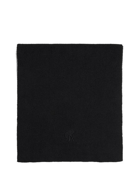 CALVIN KLEIN CK JEANS ARCHIVE LOGO Ribbed scarf black - Scarves
