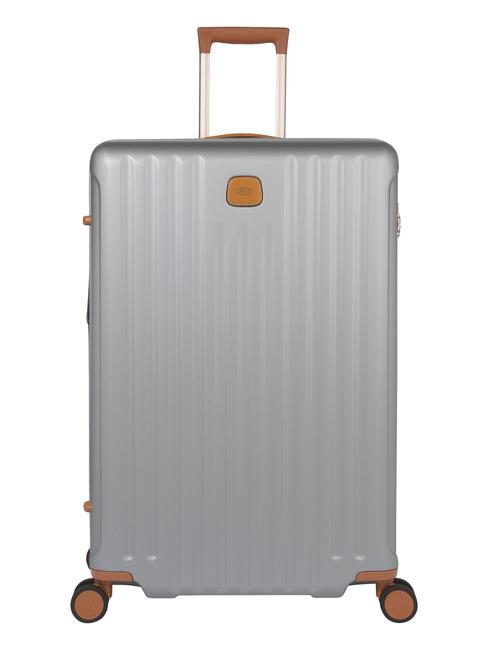 BRIC’S CAPRI Large trolley with USB port SILVER - Rigid Trolley Cases