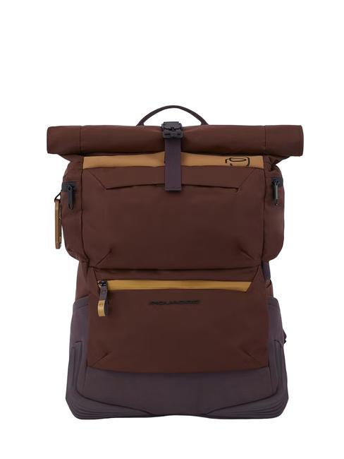 PIQUADRO CORNER 2.0 15.6" PC backpack, with rain cover BROWN - Laptop backpacks