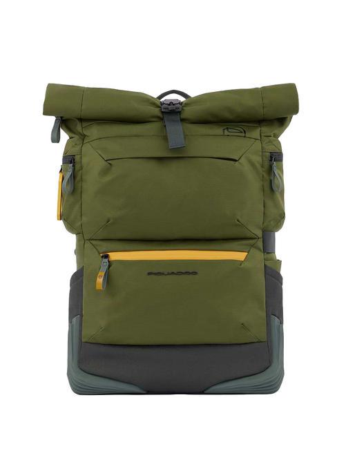 PIQUADRO CORNER 2.0 15.6" PC backpack, with rain cover GREEN - Laptop backpacks
