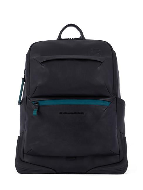 PIQUADRO CORNER 2.0 SPECIALE 14" PC backpack, in leather Black - Laptop backpacks