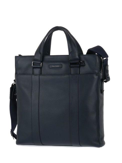 PIQUADRO MODUS RESTYLING 13" PC tote, in leather blue - Work Briefcases