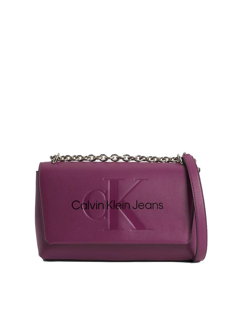 Calvin Klein Sculpted Mono Convertible Bag With Flap Amaranth