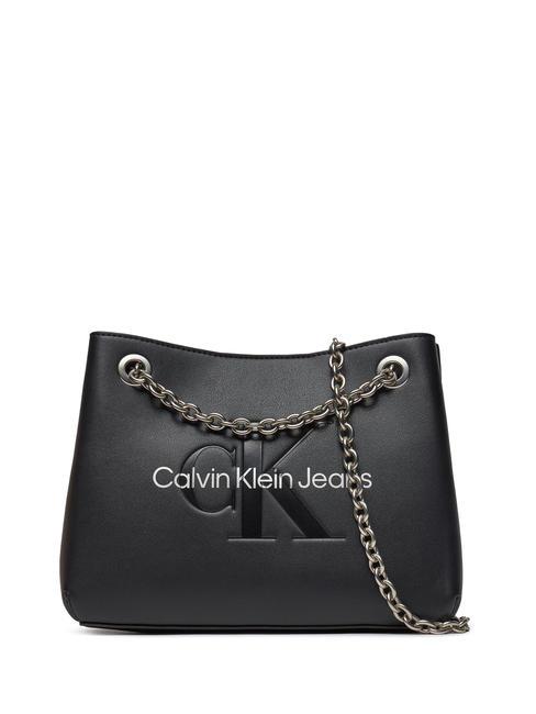 CALVIN KLEIN CK JEANS SCULPTED MONO Shoulder bag black/metallic logo - Women’s Bags