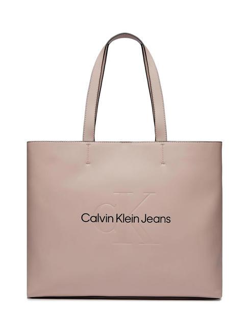CALVIN KLEIN CK JEANS SCULPTED MONO Shoulder tote bag pale conch shell - Women’s Bags