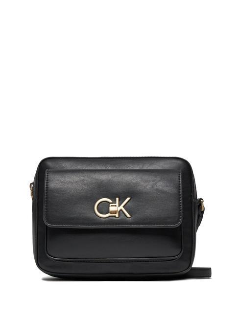 CALVIN KLEIN RE-LOCK Mini shoulder bag with zip ck black - Women’s Bags