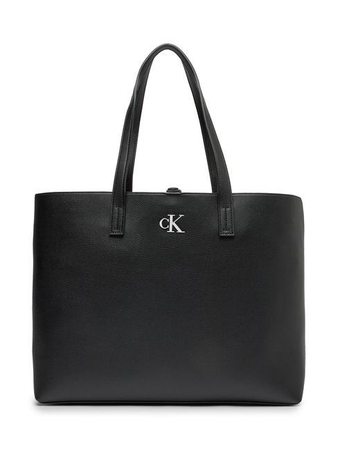 CALVIN KLEIN CK JEANS MINIMAL MONOGRAM Shoulder tote bag pvh black - Women’s Bags