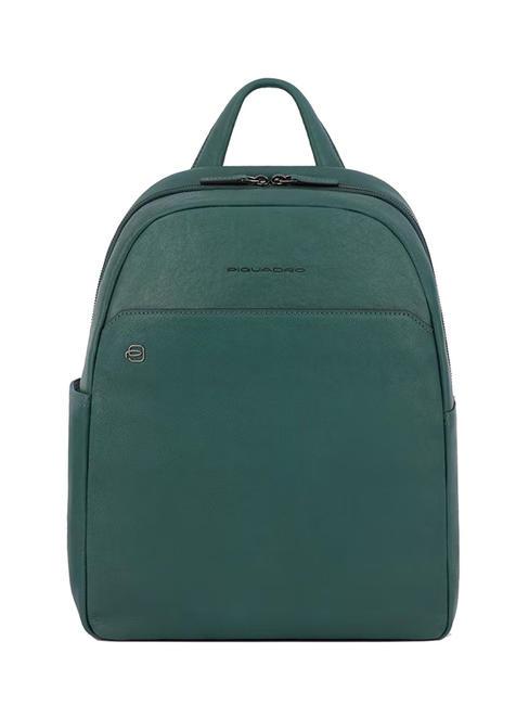 PIQUADRO BLACK SQUARE  13.3" laptop backpack, in leather GREEN - Laptop backpacks