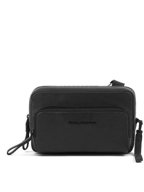 PIQUADRO HARPER  Leather shoulder bag, iPad holder Black - Over-the-shoulder Bags for Men
