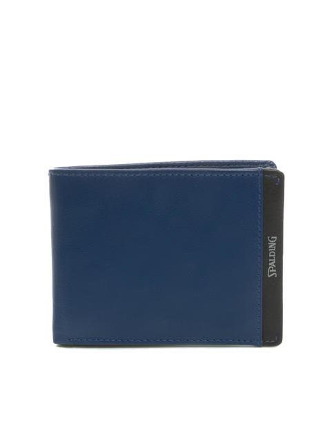 SPALDING STRIPE Leather wallet with coin purse navy/brown - Men’s Wallets