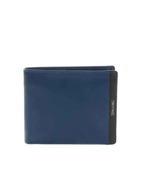 SPALDING STRIPE 8cc leather wallet navy/brown - Men’s Wallets