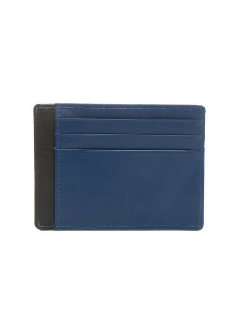 SPALDING STRIPE Leather credit card holder navy/brown - Men’s Wallets