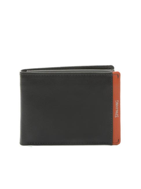 SPALDING NEW YORK STRIPE Leather wallet with flap brown/orange - Men’s Wallets