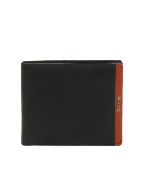 SPALDING NEW YORK STRIPE 8cc leather wallet brown/orange - Men’s Wallets