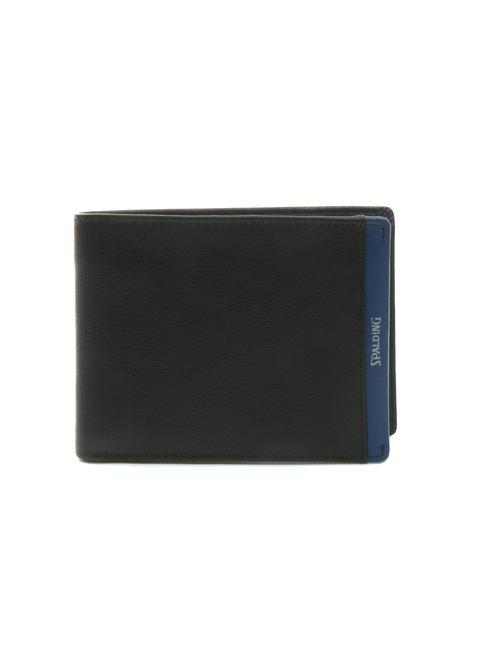 SPALDING STRIPE 8cc leather wallet black/navy - Men’s Wallets