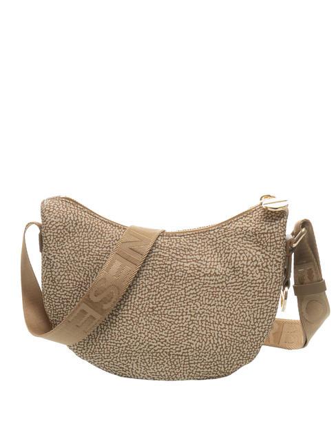 BORBONESE HOBO LUNA MINI ECO LINE Shoulder bag Beiger sea - Women’s Bags