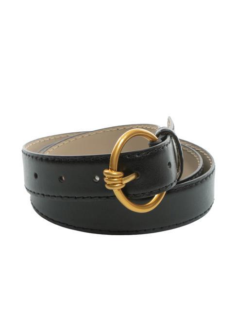 GIANNI CHIARINI ROUND BUCKLE Leather belt black - Belts