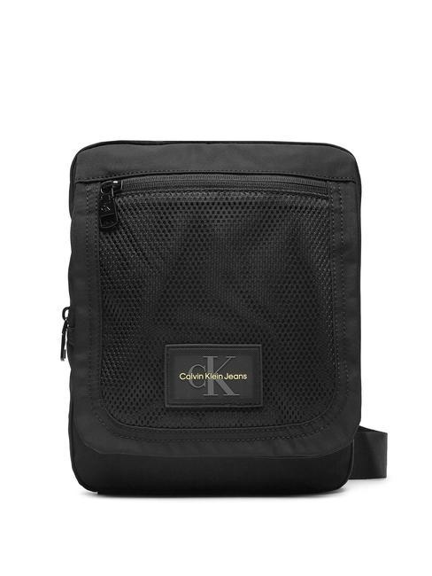 CALVIN KLEIN CK JEANS SPORT ESSENTIALS Mesh pocket bag black / corporate stripe - Over-the-shoulder Bags for Men