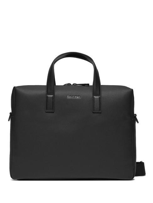 CALVIN KLEIN CK MUST 13" laptop briefcase ck black pique - Work Briefcases