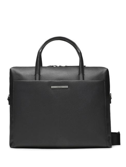 CALVIN KLEIN MODERN METAL 15" laptop briefcase ckblack - Work Briefcases
