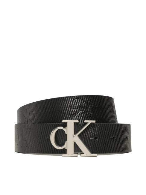 CALVIN KLEIN CK JEANS GIFTBOX MONO Belt with two buckles black - Belts