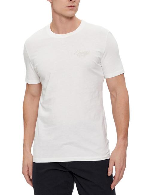 GUESS TRIANGLE ITALIS Cotton T-shirt salt white - T-shirt