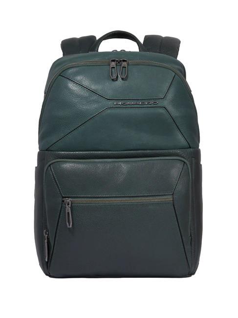 PIQUADRO RHINO Leather backpack for 14" pc green/green - Laptop backpacks