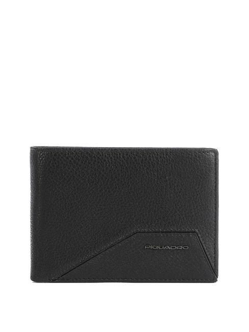 PIQUADRO RHINO Leather wallet, with flap Black - Men’s Wallets