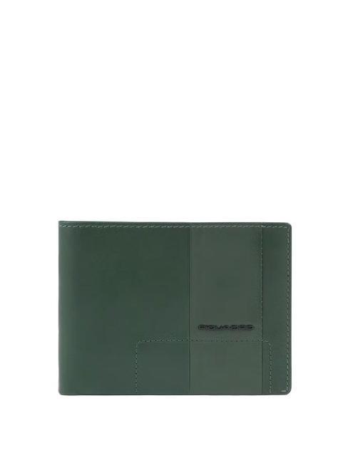 PIQUADRO FINN Leather wallet, with coin purse GREEN - Men’s Wallets