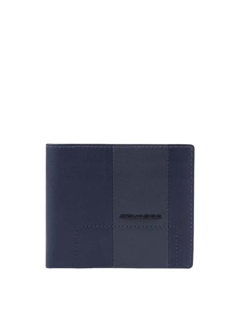 PIQUADRO FINN  Compact leather wallet blue - Men’s Wallets
