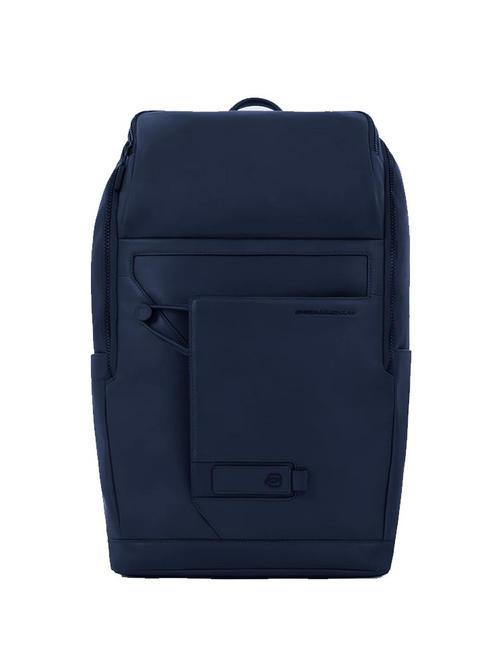 PIQUADRO AYE  15.6" laptop backpack, in leather blue - Laptop backpacks