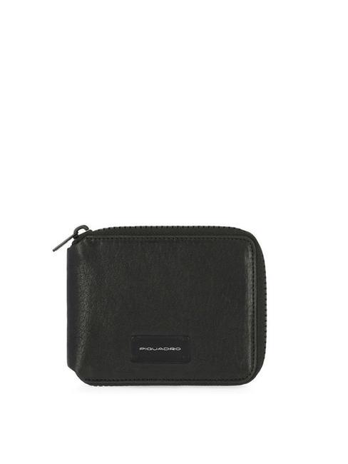 PIQUADRO HARPER  Mini leather wallet Black - Men’s Wallets