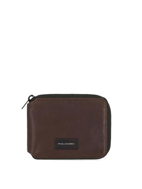 PIQUADRO HARPER  Mini leather wallet MORO - Men’s Wallets