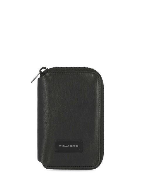 PIQUADRO HARPER  Vertical leather wallet Black - Men’s Wallets