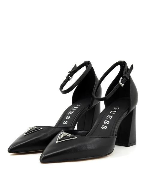 GUESS BARSON Leather pumps with strap BLACK - Women’s shoes