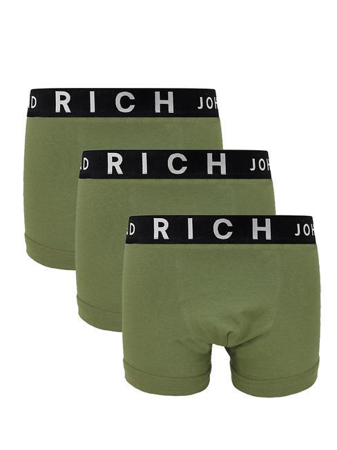JOHN RICHMOND LONDON TRIPACK Set of 3 boxer trunks green mil. - Men's briefs