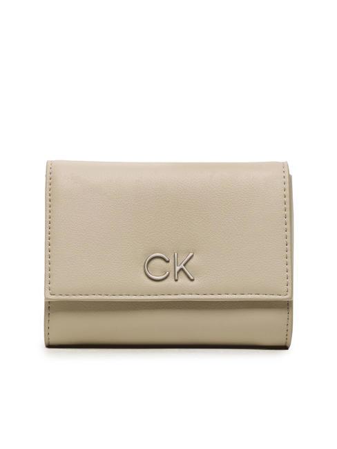 CALVIN KLEIN RE-LOCK Medium trifold wallet stoney beige - Women’s Wallets