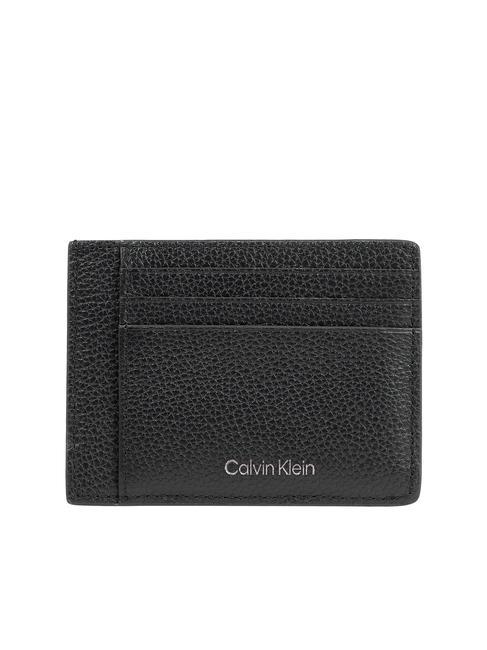 CALVIN KLEIN WARMTH ID Leather card holder and coin purse ck black - Men’s Wallets