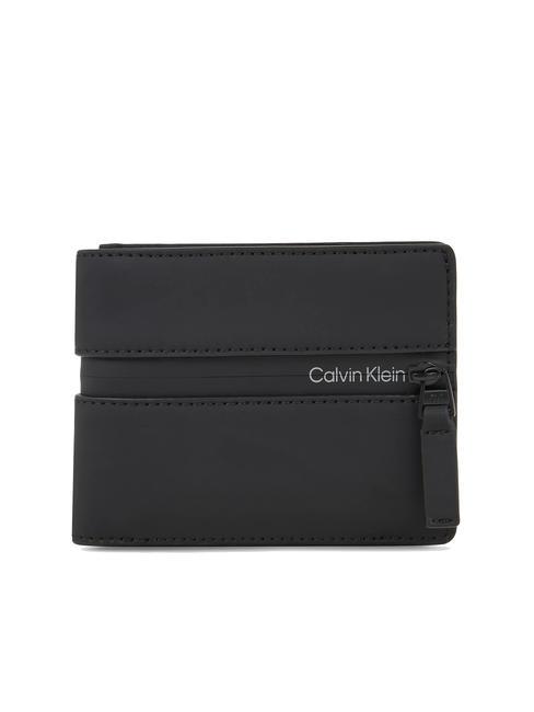 CALVIN KLEIN RUBBERIZED Wallet with coin purse ckblack - Men’s Wallets