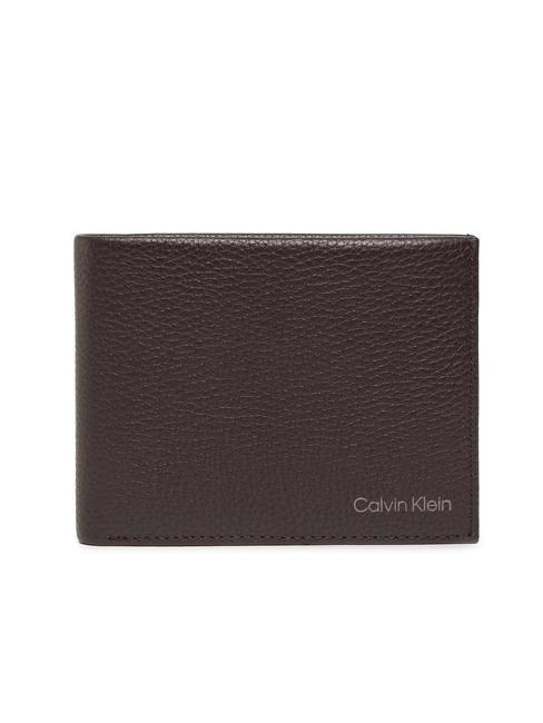 CALVIN KLEIN WARMTH Leather coin wallet dark brown - Men’s Wallets