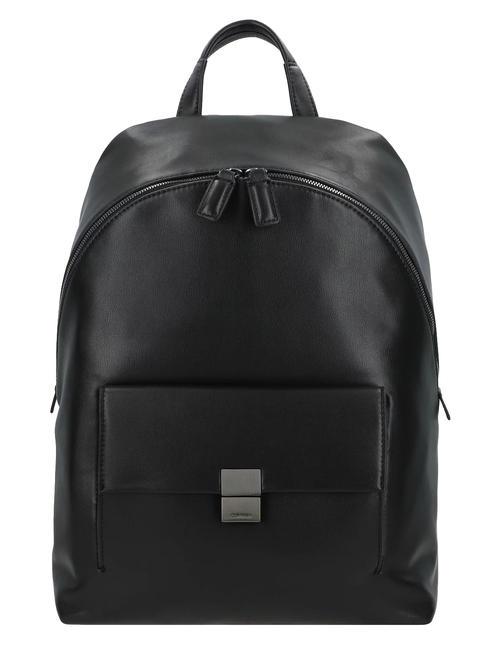 CALVIN KLEIN ICONIC PLAQUE ROUND 13" laptop backpack ckblack - Laptop backpacks