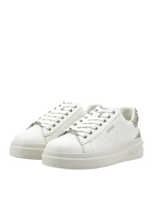 GUESS ELBINA Leather sneakers with studs WHITE / YES - Women’s shoes