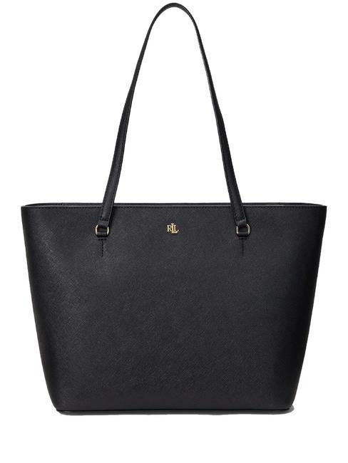 RALPH LAUREN KARLY Leather shopping bag BLACK - Women’s Bags