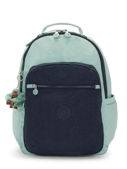 KIPLING SEOUL Large backpack sea green block - Backpacks & School and Leisure