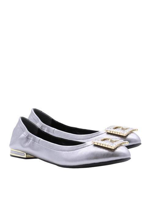 GUESS MICKLE Leather ballet flats pewter - Women’s shoes