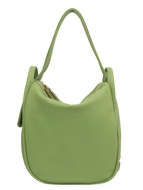 LESAC TRIO Hammered leather backpack green apple - Women’s Bags
