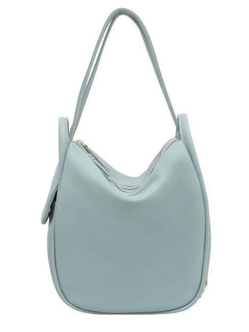 LESAC TRIO Hammered leather backpack sky blue - Women’s Bags